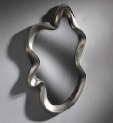 Customized French Room Decorative Large Mirror Wavy Mirror Design Wooden Frame Irregular Shape Dressing Mirror