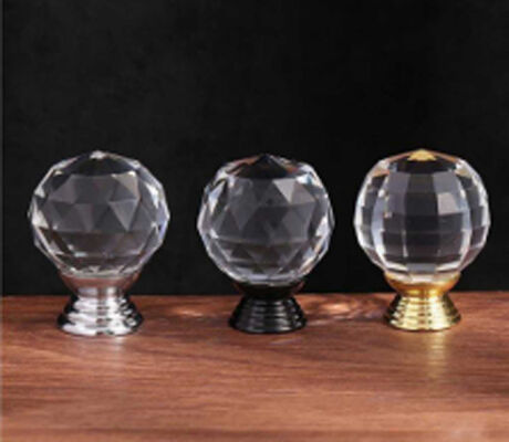 Pumpkin Round Crystal Single Small Knob Cabinet Furniture Drawer Handle Kitchen Hardware Brass Handle