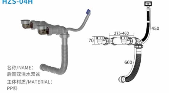 रसोई सिंक के लिए कारखाने निर्मित सिंगल बाउल सिंक ड्रेनर