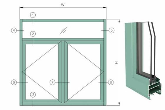 ऑस्ट्रेलियाई मानक कंटेनर हाउस मेलबर्न डबल ग्लास्ड विंडोज एल्यूमीनियम स्लाइडिंग विंडोज